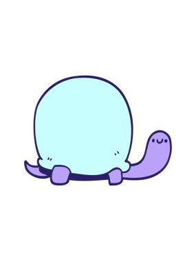 Tatlı karikatür kaplumbağasının basınçlı animasyonu