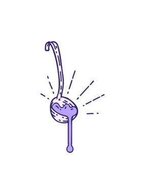 Geleneksel bir et sosu dövme kepçesinin hareketli canlandırması