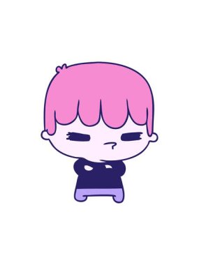 Bir kawaii yakışıklı çapraz çocuğun çizgi film çiziminin hareketli animasyonu.