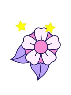 dönen yıldızlar geleneksel dövme çiçeğinin animasyonu