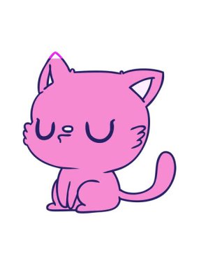 Serbest elle çizilmiş çizgi film Kawaii Cat 'in animasyonunu aç.