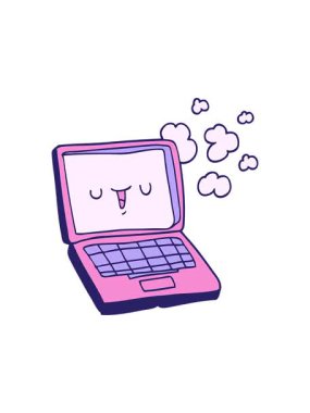 Bir çizgi film bilgisayarının dikkat çekici animasyonu