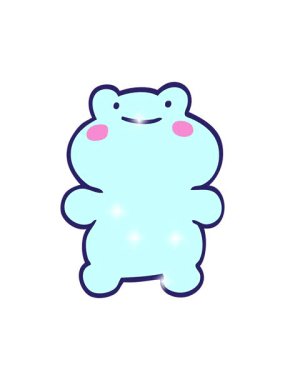 Çizgi film karakteri karalanmış kurbağanın ışıltı etkisi