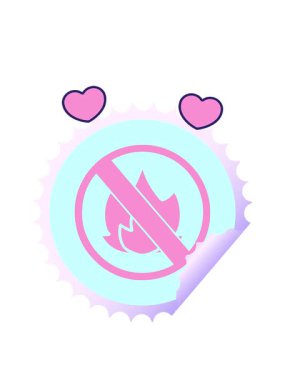 dönen kalp animasyonu dairesel kabuk soyma etiketi çizgi film ateş yasak işareti