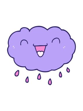 Mutlu karikatür bulutunun animasyonunu bob ve duraklat