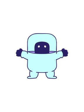 Dikkat çekici bir animasyon. Takım elbiseli bir uzaylının el çizimi karalaması.