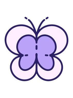 Kelebeğin basit cesur tasarımının canlandırmasını salla ve duraklat