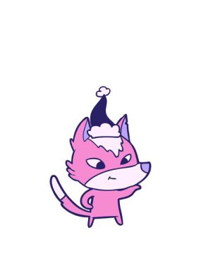 Noel Baba şapkası takan bir kurdun çizdiği çizgilerin animasyonunu uzatıyorum.