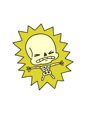 Korkunç iskeletin serbest çizim çiziminin renk animasyonu