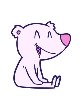 Oturan ayı çizgi filminin animasyonunu salla ve durdur