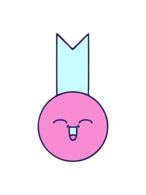 Altın madalyanın tatlı bir çizgi filminin titreyen hareketli animasyonu