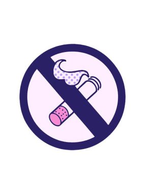 Çizgi roman tarzı sigara içilmez işaretinin dönen hareket animasyonu