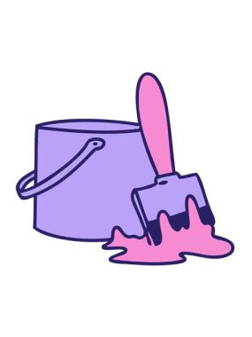 Fırçalı bir boya kedisinin titreşimli animasyonu