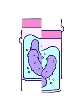 El çizimi karikatür karalama kavanozu turşu turşusu.