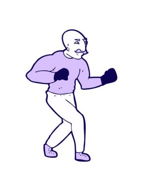 neon ışık efekti animasyonu Viktoryan boksör çizgi filmi