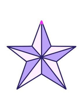 Neon ikonik dövme şeklindeki yıldız karalamalarının animasyonunu çalıştırın