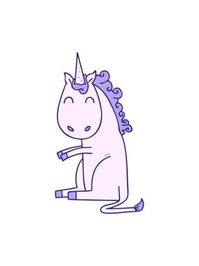 el hareketlerinin hareketli animasyonları garip çizgi film tek boynuzlu at tasarımı