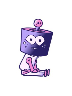 Mutlu robot çiziminin hareketli animasyonu