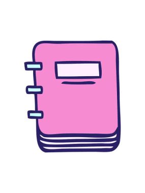 Bir not defterinin sevimli karikatürünün efekt canlandırmasını göster