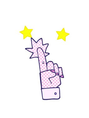 dönen yıldızların çizgi film animasyonları karalamaların el işaretleri.