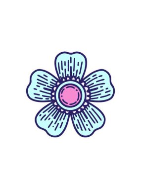 Dövme stili dekoratif bir çiçeğin resimlerinin radyoaktif parlak animasyonu