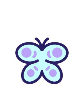 Yanıp sönen radyal çizgiler. Basit ama cesur bir kelebeğin çizimi.