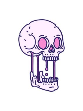 Kafatası tasarımının ikonik dövme şeklindeki görüntüsünün hareketli animasyonu