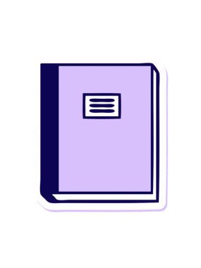 Şirin bir çizgi film ders kitabının neon ışık efektli çıkartmasının canlandırması