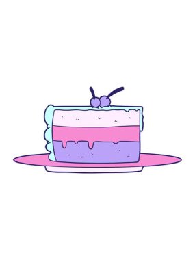 Karikatür kek illüstrasyonunun titreyen hareketi