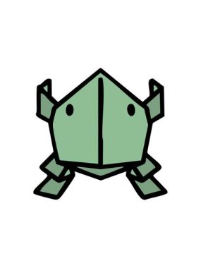 Japon katlanmış kağıt origami zıplayan kurbağanın animasyonuna dikkat çekmek
