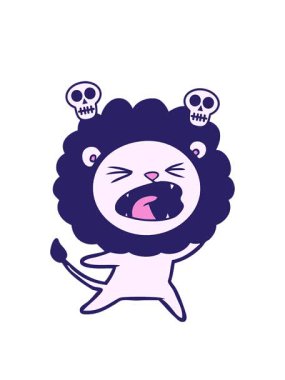 Aslan çizgi filminin dönen kafatası animasyonu