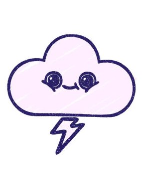 Thunder Cloud Chalk Çiziminin titreşimli hareketli animasyonu