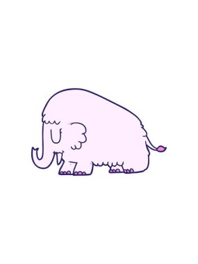 Çizgi film mamutunun hareketli animasyonu