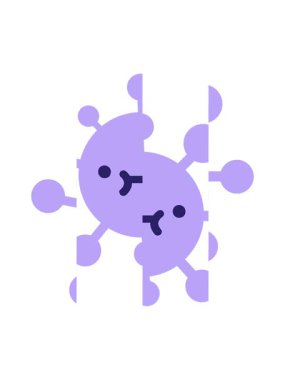 Basit sevimli virüsün bölünmüş hareket animasyonu