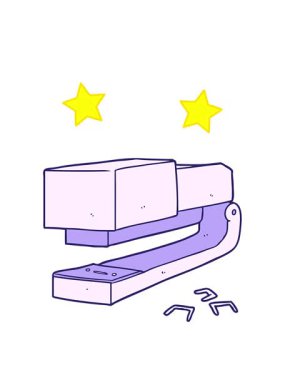 dönen yıldızlar çizgi film ofis zımbası animasyonu