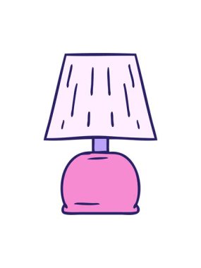 Yatağın kenarındaki lambanın çizilmiş çizgi filminin animasyonunu salla ve durdur