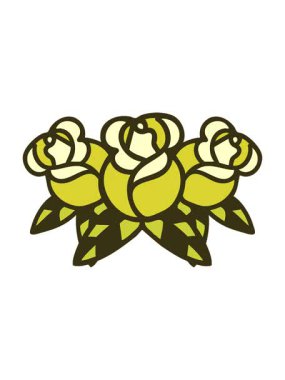 Geleneksel bir çiçek buketi şeklinde dövmenin rengini değiştirmek