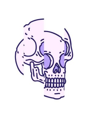 Dövmenin hareketli animasyonunu geleneksel kafatası biçiminde bölmek