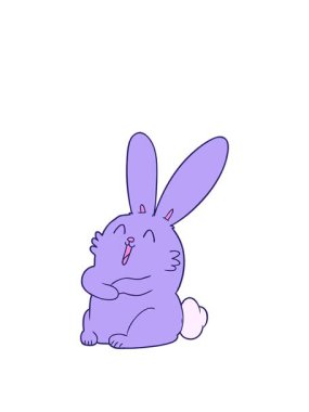 Çizgi filmdeki gülen tavşanı canlandırıyorum.