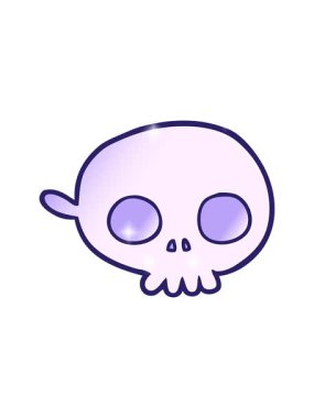 Çizgi film hayaleti kafatası maskesinin ışıltılı etkisi