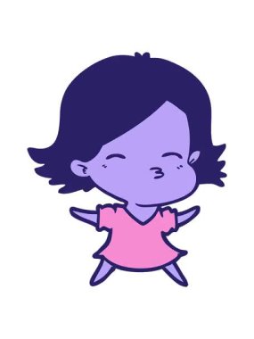 Neonlu çizgi film karakteri kadının titreyen hareketi.