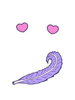 dönen kalpler çizgi film tüyünün animasyonu