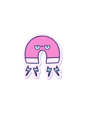 Şirin bir çizgi film mıknatısı çıkartmasının satış flaş animasyonu