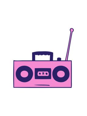 Bir retro kasetçaların çizgi film karalamalarının hareketli animasyonları