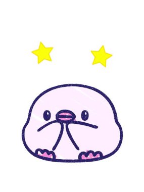 dönen yıldızlar Chick Chalk Çiziminin animasyonu