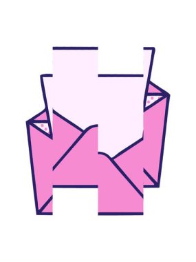 Zarfın içinde çizgi roman stili tuhaf çizgi film dolarının bölünmüş hareketi.