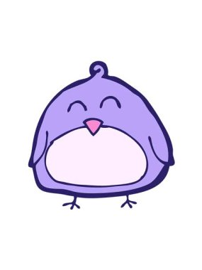 Komik karikatür kuşunun hareketli animasyonu