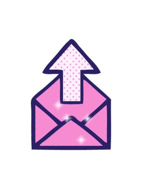 Oklu bir zarfın çizgi roman tarzı animasyonunun simli etkisi