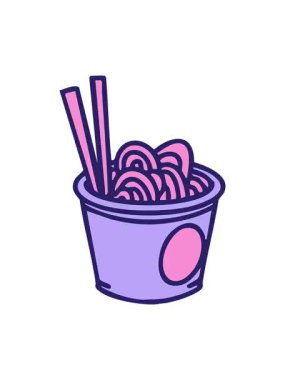 Japon eriştelerini yemek çubuklarıyla çıkarmanın animasyon efekti