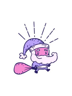 Dövme stili Noel Baba karakterinin hareketli animasyonu.